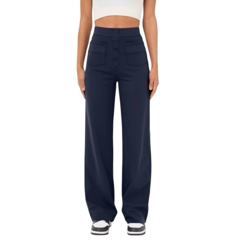 HALARA High‑Waisted “DayStretch” Straight‑Leg Pants in Midnight Blue